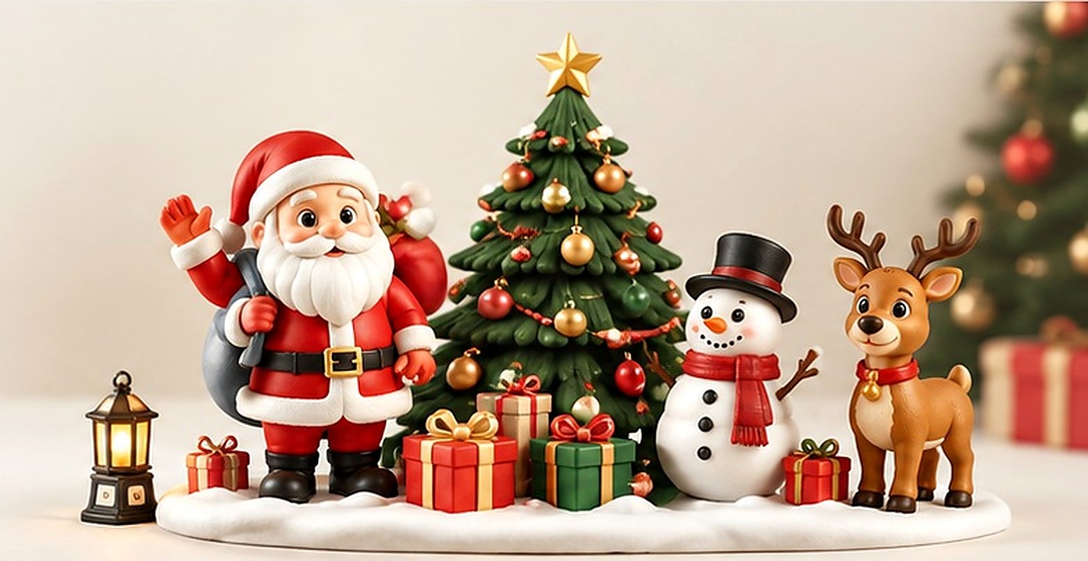 Cute 3D Santa Christmas offer